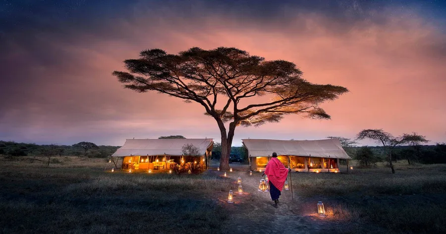 Wallpapers.com Serengeti National Park Wallpapers Serengeti National Park Village Lights Wallpaper Serengeti National Park Village Lights